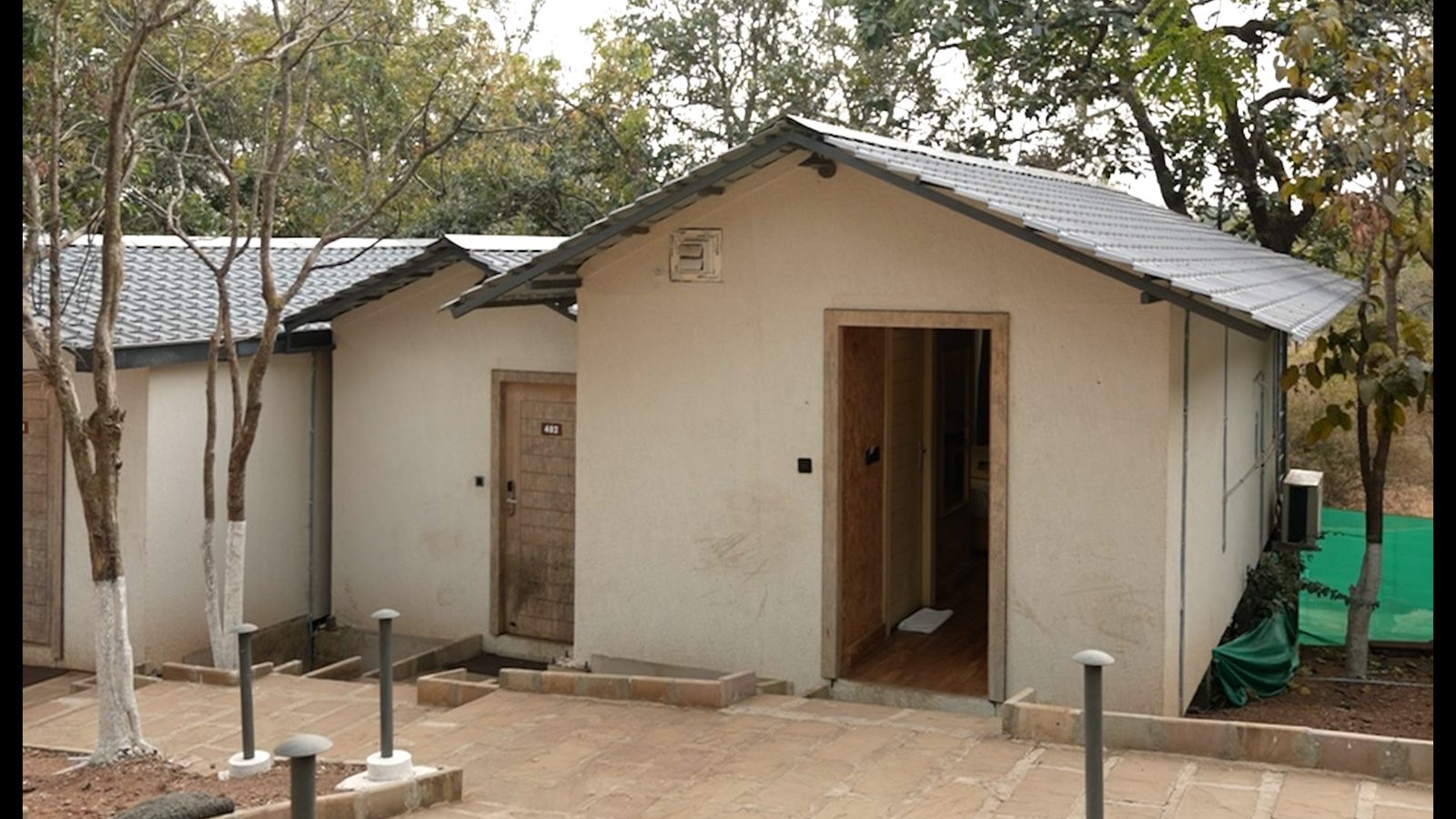 A forest cottage exterior