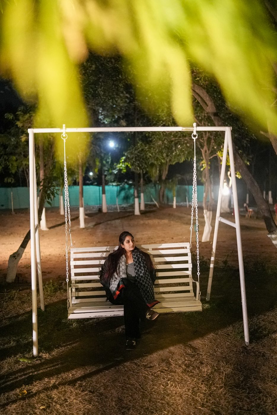 A forest swing in the grounds
